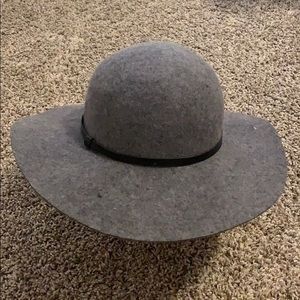 Grey and black hat